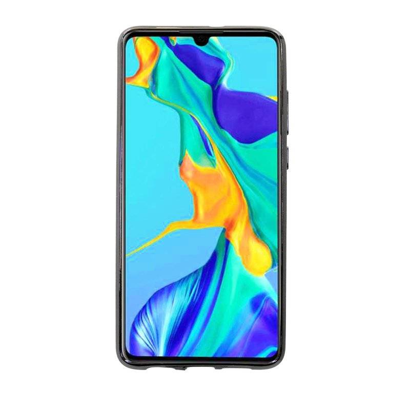 S-Line Hülle Bumper kompatibel mit HUAWEI P30 Silikonhülle Stoßfest Handyhülle TPU Case Cover Schwarz