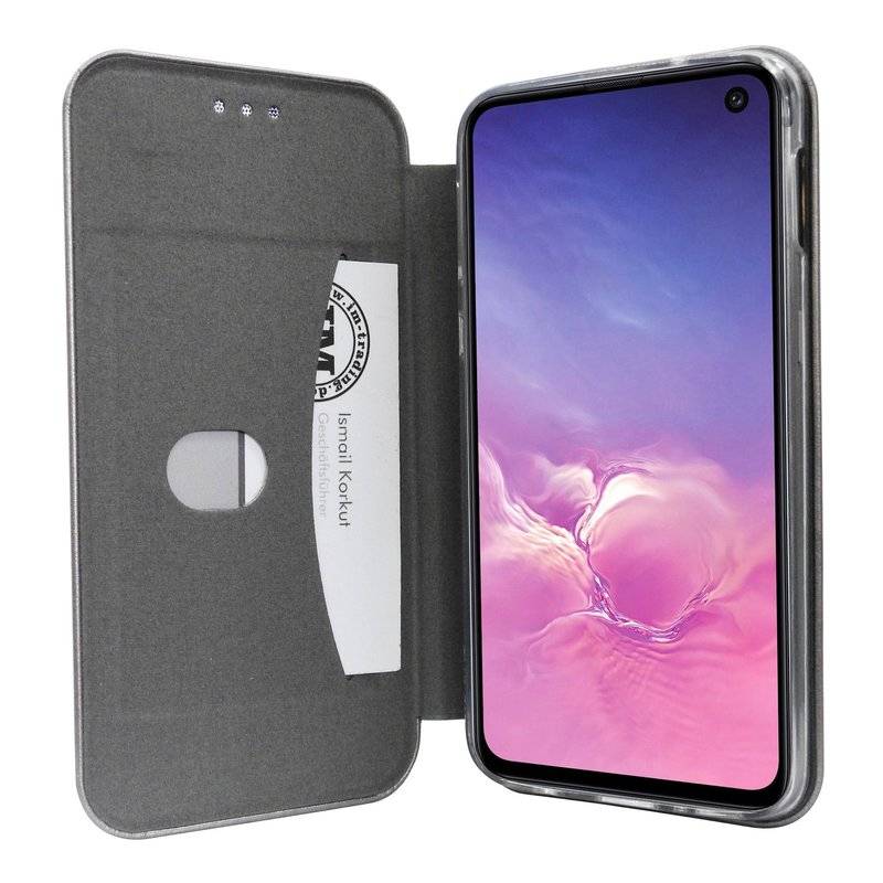 Buch Tasche Elegance für SAMSUNG GALAXY S10e G970F Handy Hülle Etui Schutzhülle mit Standfunktion Kartenfach Schwarz