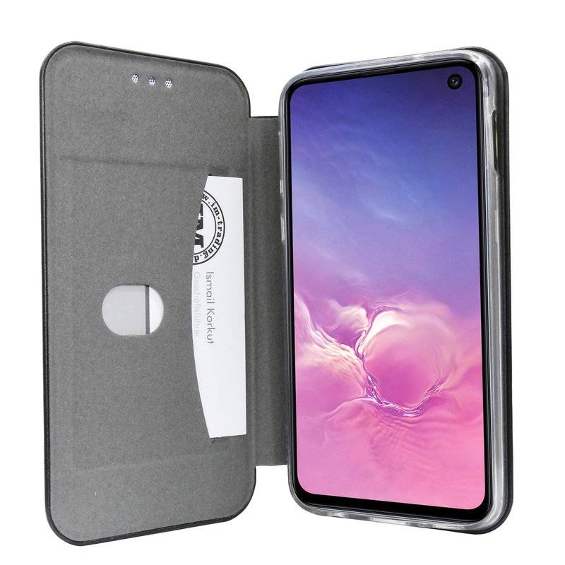 Buch Tasche Elegance für SAMSUNG GALAXY S10e G970F Handy Hülle Brieftasche Schutzhülle Standfunktion Kartenfach Grau