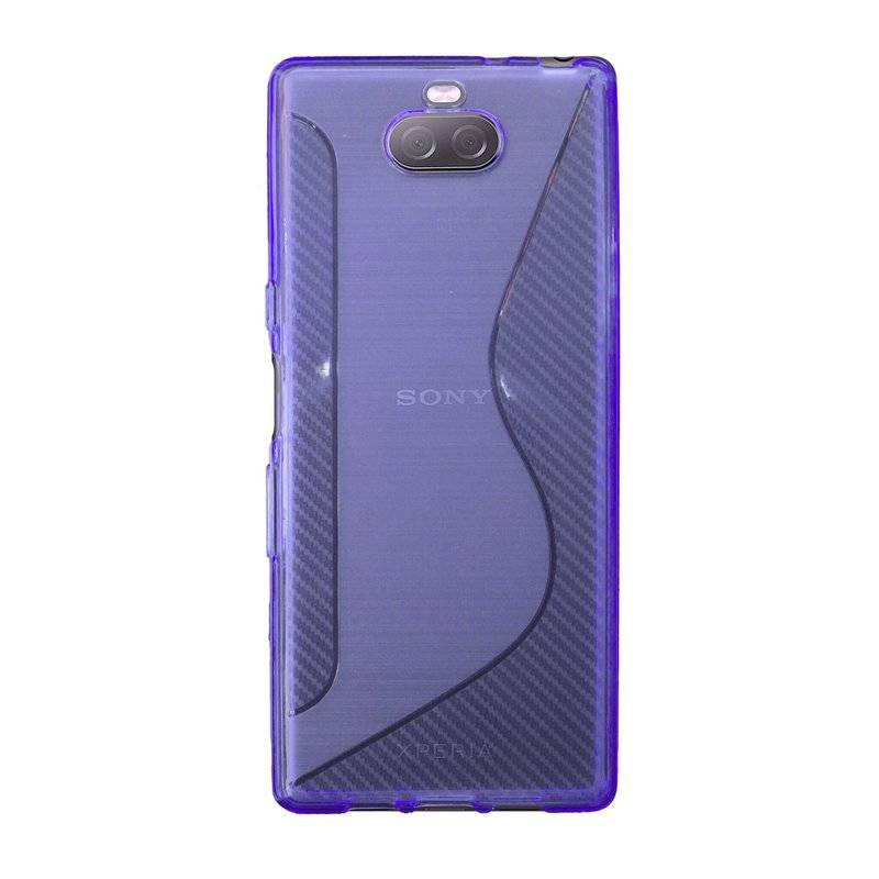 S-Line Hülle Bumper kompatibel mit SONY XPERIA 10 Silikonhülle Stoßfest Handyhülle TPU Case Cover Lila