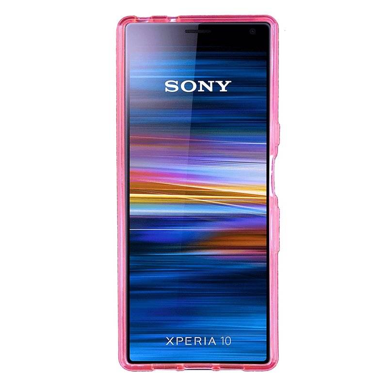 S-Line Hülle Bumper kompatibel mit SONY XPERIA 10 Silikonhülle Stoßfest Handyhülle TPU Case Cover Pink