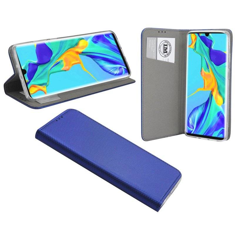 Buch Tasche Smart" für HUAWEI P30 PRO Handy Hülle Etui Brieftasche Schutzhülle mit Standfunktion, Kartenfach Blau"