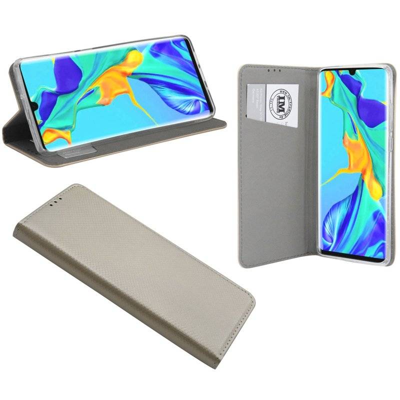 Buch Tasche Smart" für HUAWEI P30 PRO Handy Hülle Etui Brieftasche Schutzhülle mit Standfunktion, Kartenfach Gold"