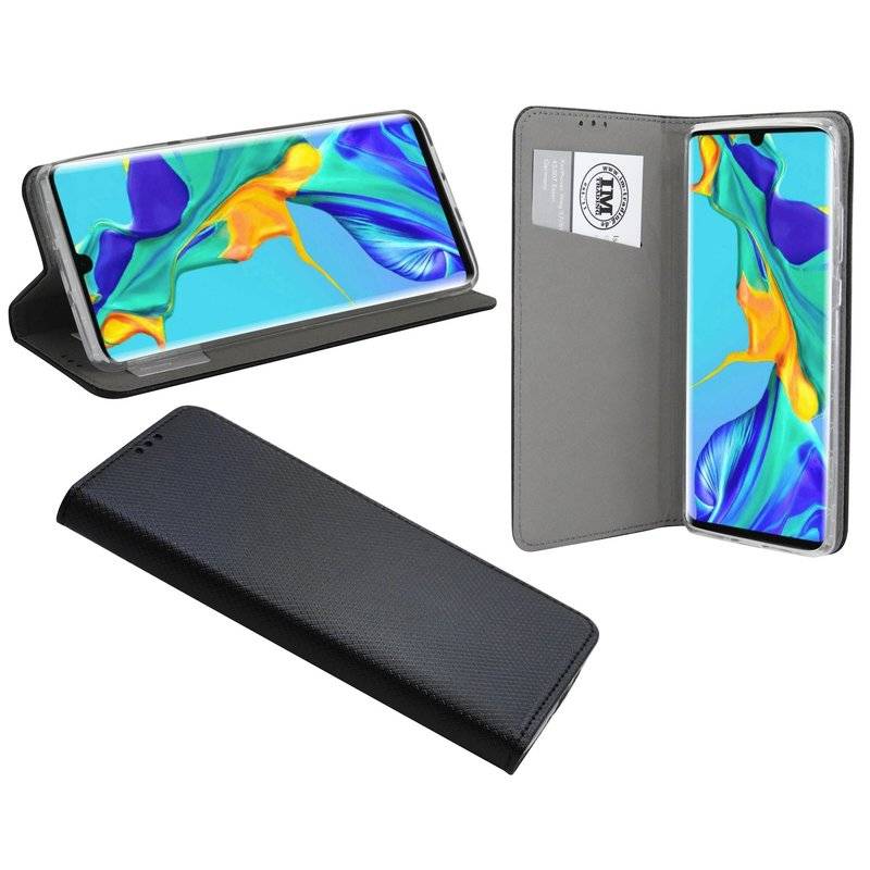 Buch Tasche Smart" für HUAWEI P30 PRO Handy Hülle Etui Brieftasche Schutzhülle mit Standfunktion, Kartenfach Schwarz
