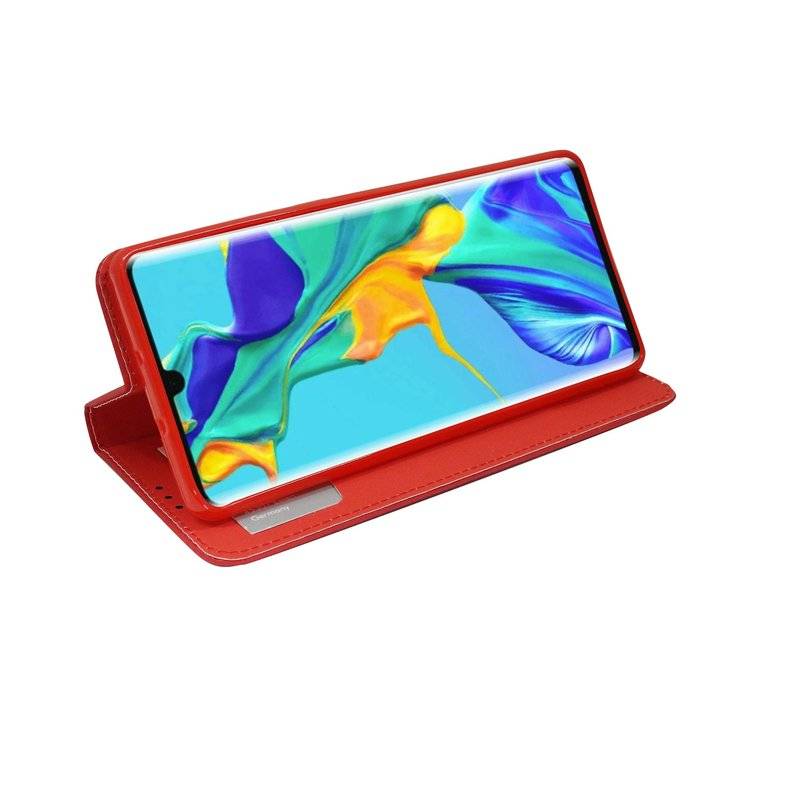 Buch Tasche Smart" für HUAWEI P30 PRO Handy Hülle Etui Brieftasche Schutzhülle mit Standfunktion, Kartenfach Rot"