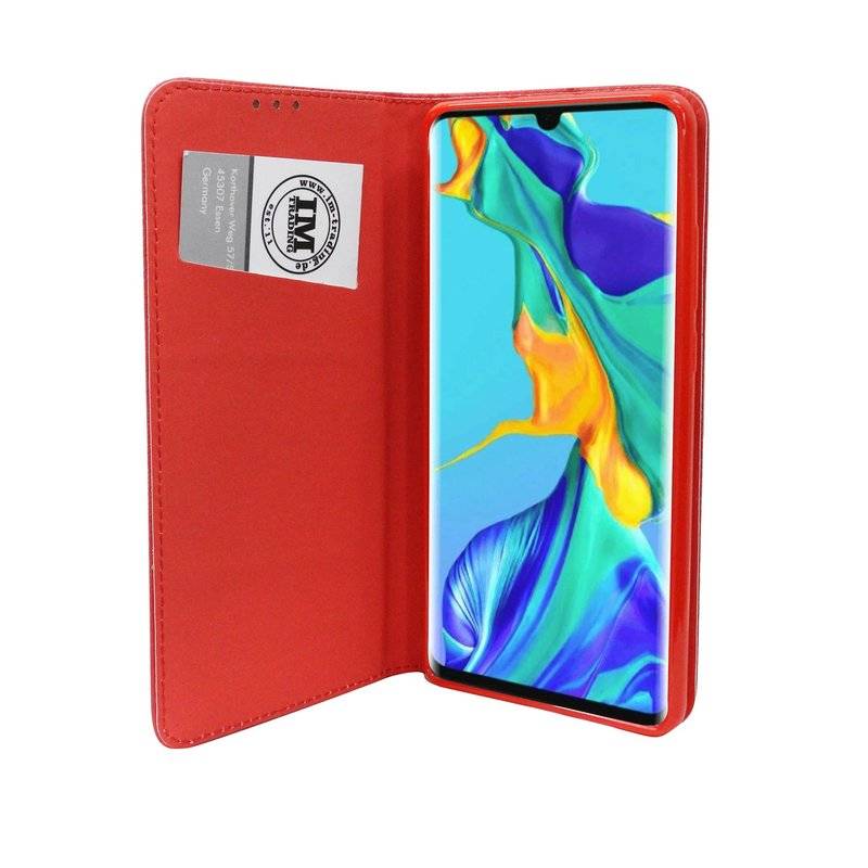 Buch Tasche Smart" für HUAWEI P30 PRO Handy Hülle Etui Brieftasche Schutzhülle mit Standfunktion, Kartenfach Rot"