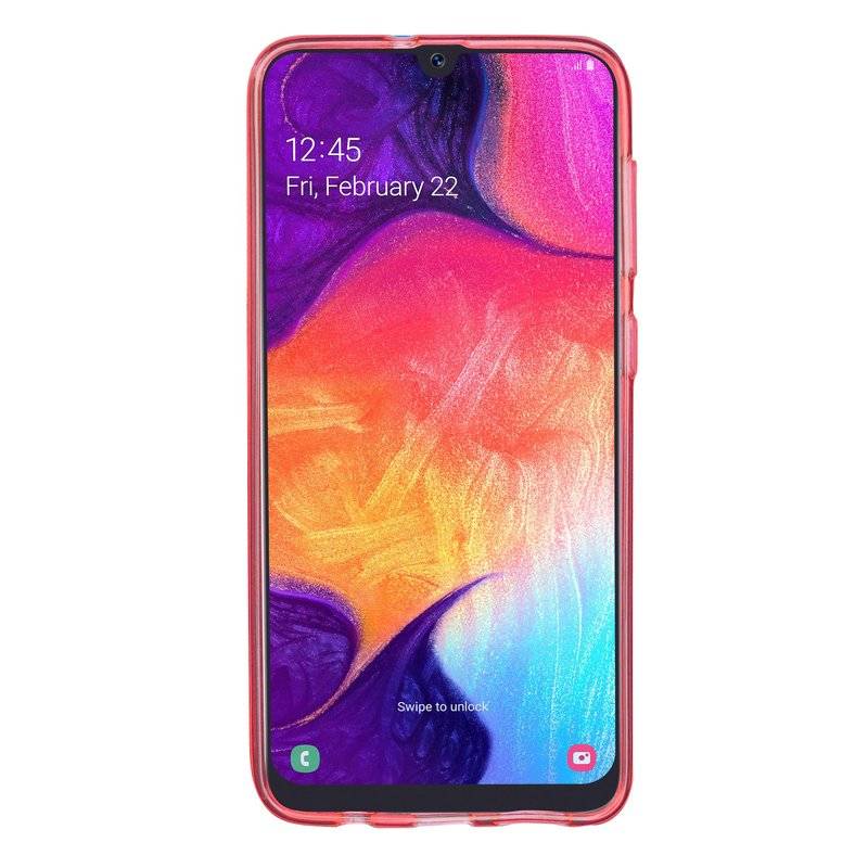 S-Line Hülle Bumper kompatibel mit Samsung Galaxy A50 A505F Silikonhülle Stoßfest Handyhülle TPU Case Cover Pink