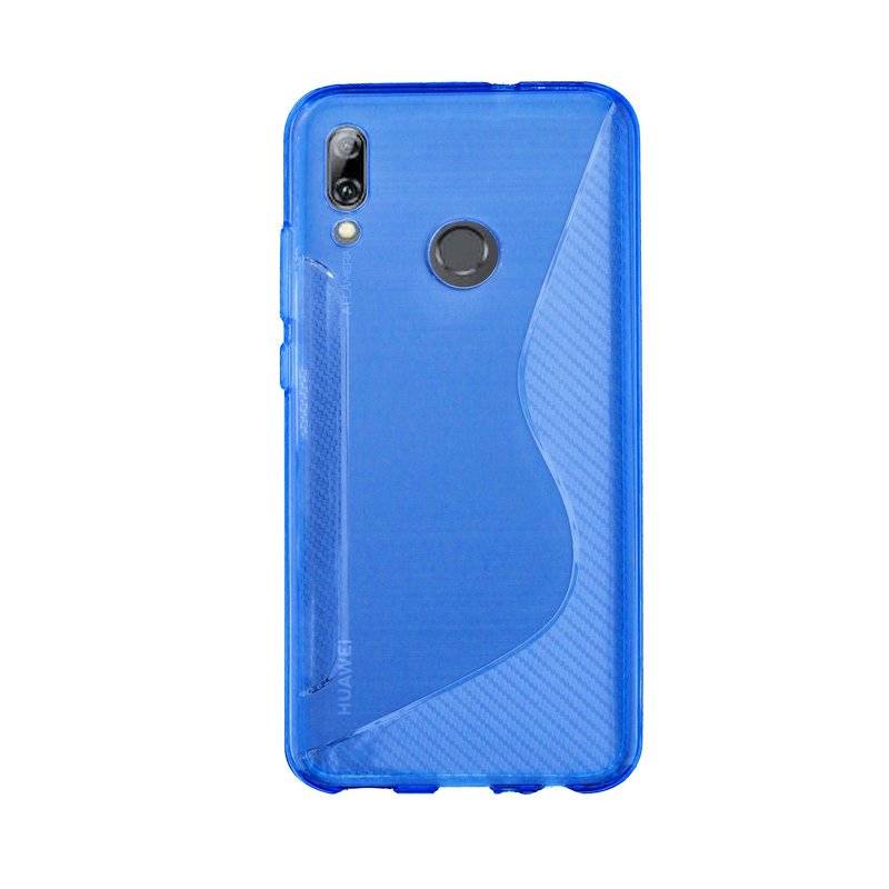 S-Line Hülle Bumper kompatibel mit HUAWEI P SMART 2019 Silikonhülle Stoßfest Handyhülle TPU Case Cover Blau