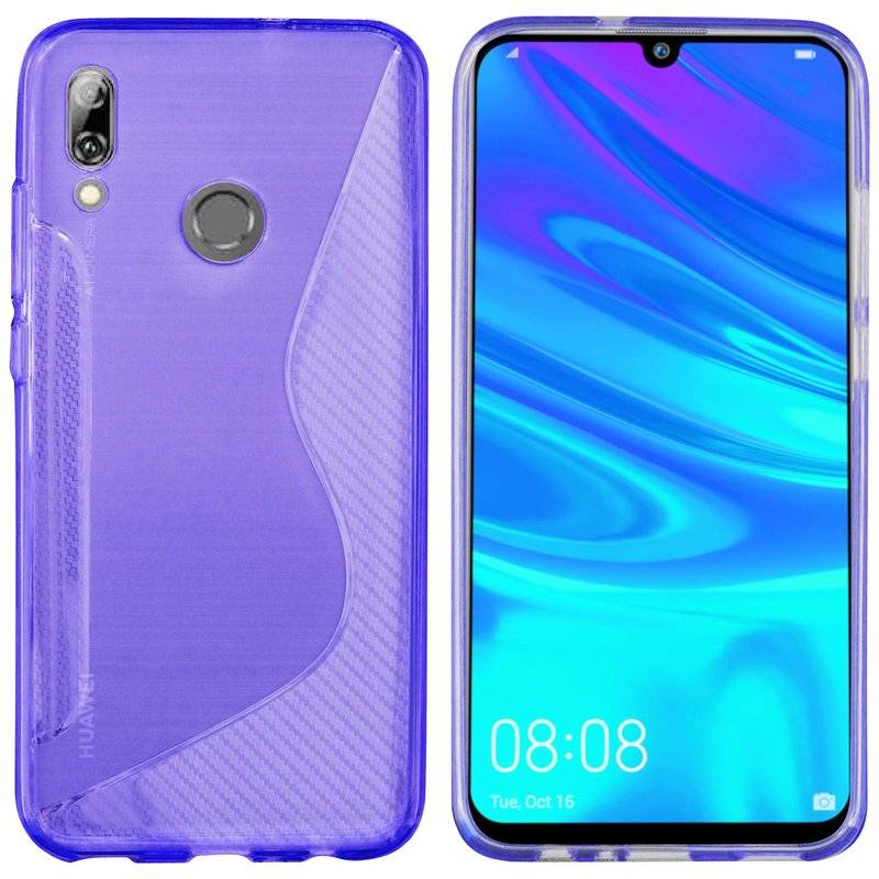 S-Line Hülle Bumper kompatibel mit HUAWEI P SMART 2019 Silikonhülle Stoßfest Handyhülle TPU Case Cover Lila