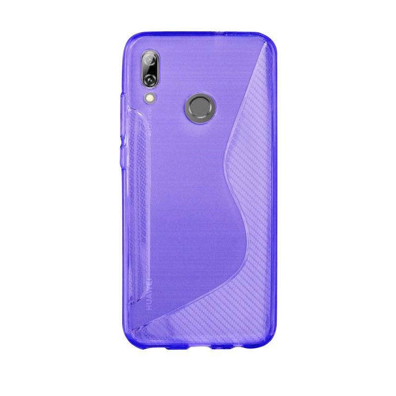 S-Line Hülle Bumper kompatibel mit HUAWEI P SMART 2019 Silikonhülle Stoßfest Handyhülle TPU Case Cover Lila