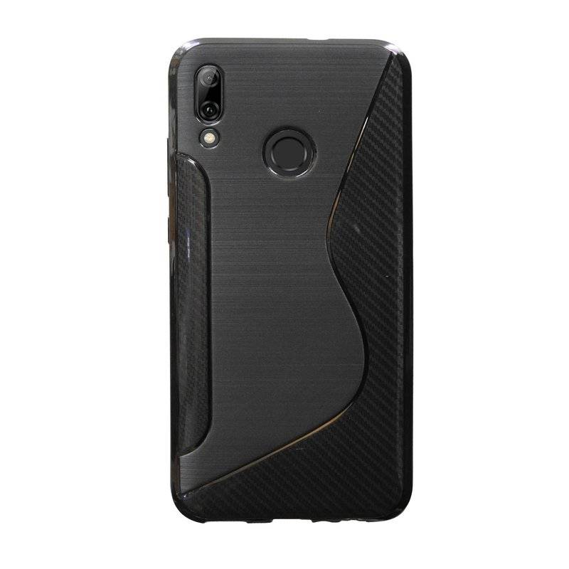 S-Line Hülle Bumper kompatibel mit HUAWEI P SMART 2019 Silikonhülle Stoßfest Handyhülle TPU Case Cover Schwarz