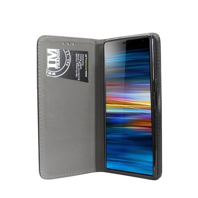 Buch Tasche Smart" für SONY XPERIA 10 Handy Hülle Etui Brieftasche Schutzhülle mit Standfunktion, Kartenfach Schwarz"