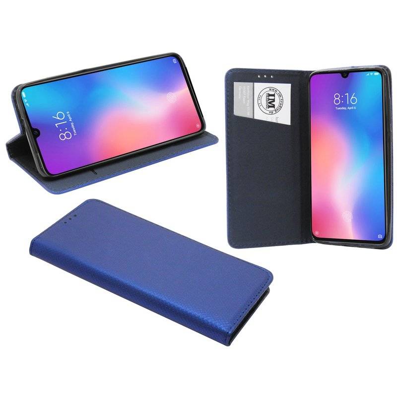 Buch Tasche Smart" für XIAOMI MI 9 Handy Hülle Etui Brieftasche Schutzhülle mit Standfunktion, Kartenfach Blau"
