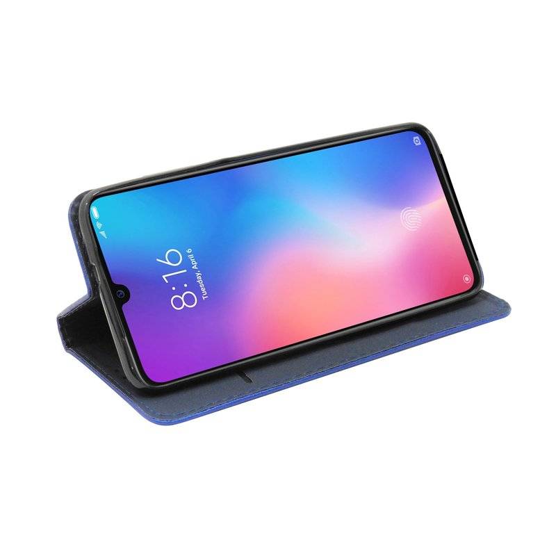 Buch Tasche Smart" für XIAOMI MI 9 Handy Hülle Etui Brieftasche Schutzhülle mit Standfunktion, Kartenfach Blau"