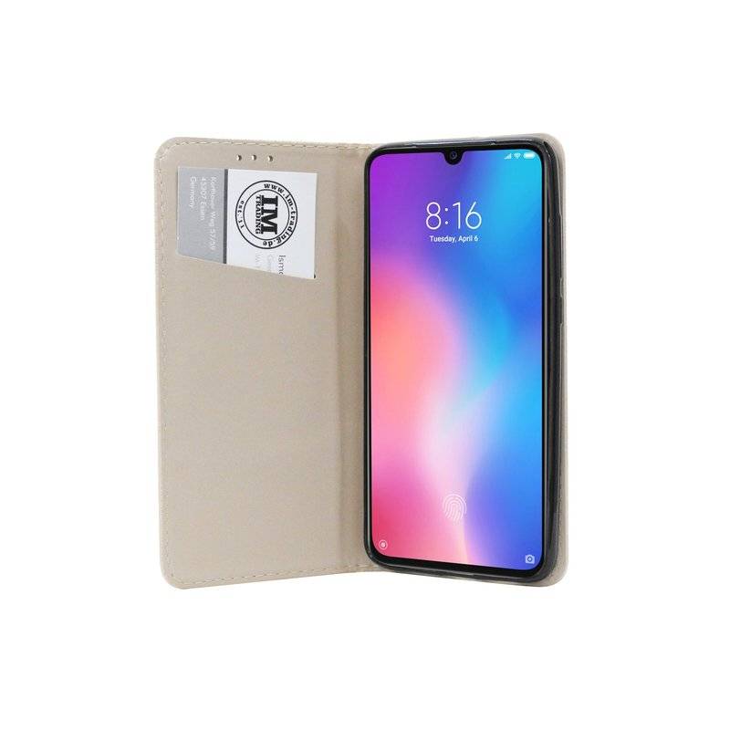 Buch Tasche Smart" für XIAOMI MI 9 Handy Hülle Etui Brieftasche Schutzhülle mit Standfunktion, Kartenfach Gold"