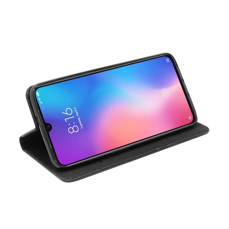 Buch Tasche Smart" für XIAOMI MI 9 Handy Hülle Etui Brieftasche Schutzhülle mit Standfunktion, Kartenfach Schwarz"
