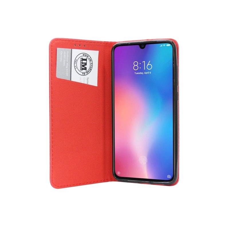 Buch Tasche Smart" für XIAOMI MI 9 Handy Hülle Etui Brieftasche Schutzhülle mit Standfunktion, Kartenfach Rot"