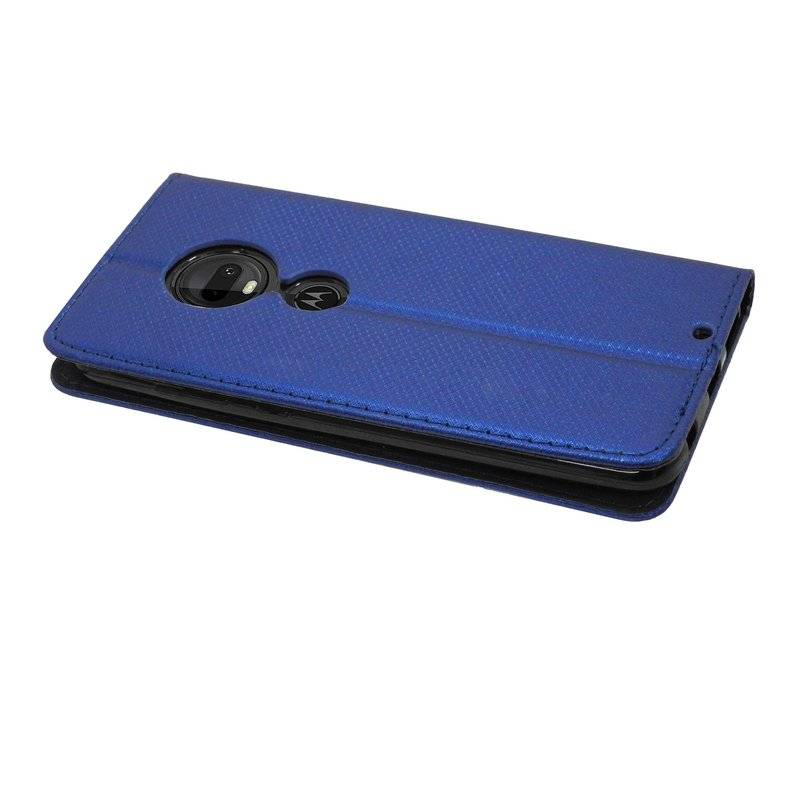 Buch Tasche Smart" für MOTOROLA MOTO G7 Handy Hülle Etui Brieftasche Schutzhülle mit Standfunktion, Kartenfach Blau"