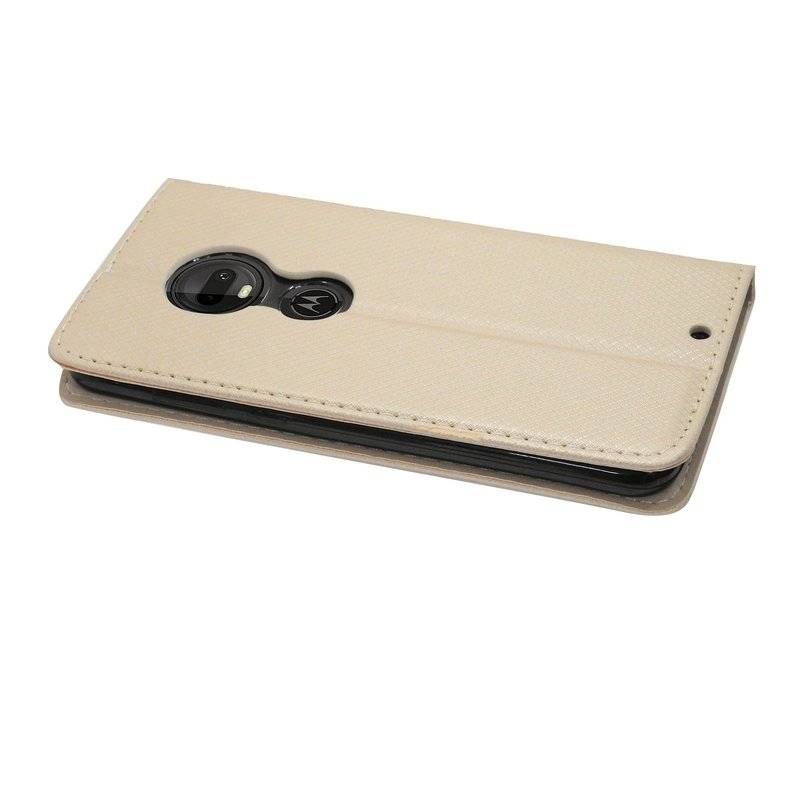 Buch Tasche Smart für MOTOROLA MOTO G7 PLUS Handy Hülle Etui Schutzhülle mit Standfunktion, Kartenfach Gold