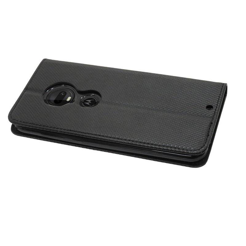 Buch Tasche Smart für MOTOROLA MOTO G7 PLUS Handy Hülle Etui Schutzhülle mit Standfunktion, Kartenfach Schwarz