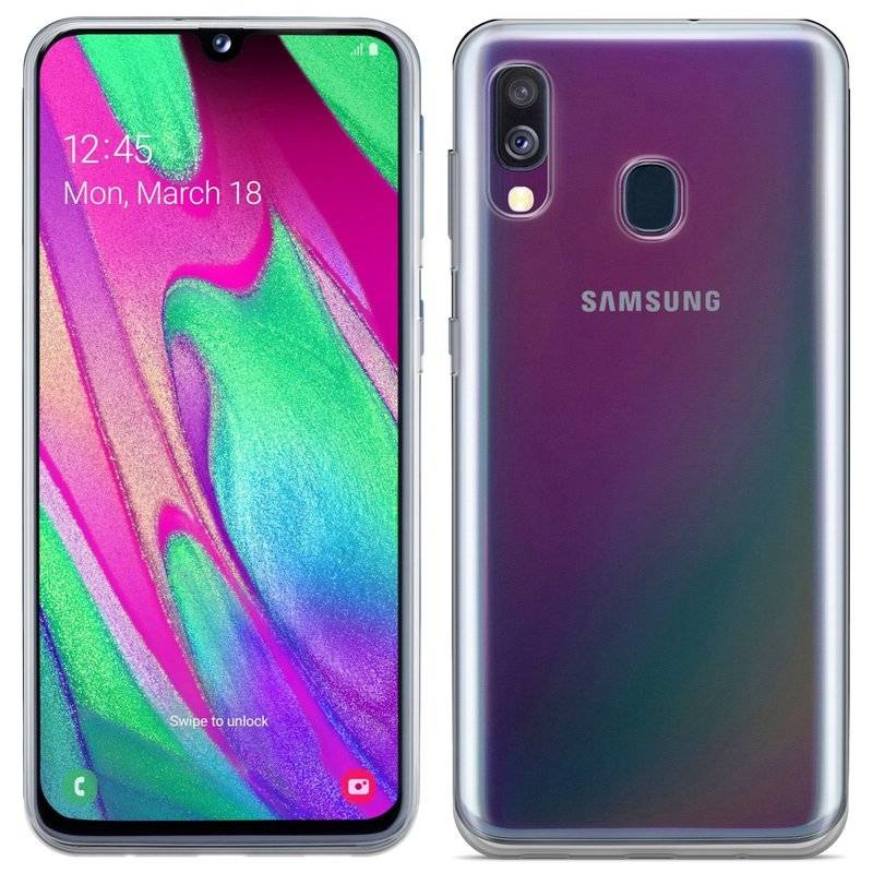 Silikon Hülle Basic kompatibel mit SAMSUNG GALAXY A40 (A405F) Case TPU Soft Handy Cover Schutz Transparent