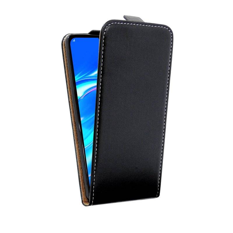 Flip Case kompatibel mit HUAWEI Y7 2019 Handy Tasche vertikal aufklappbar Schutzhülle Klapp Hülle Schwarz