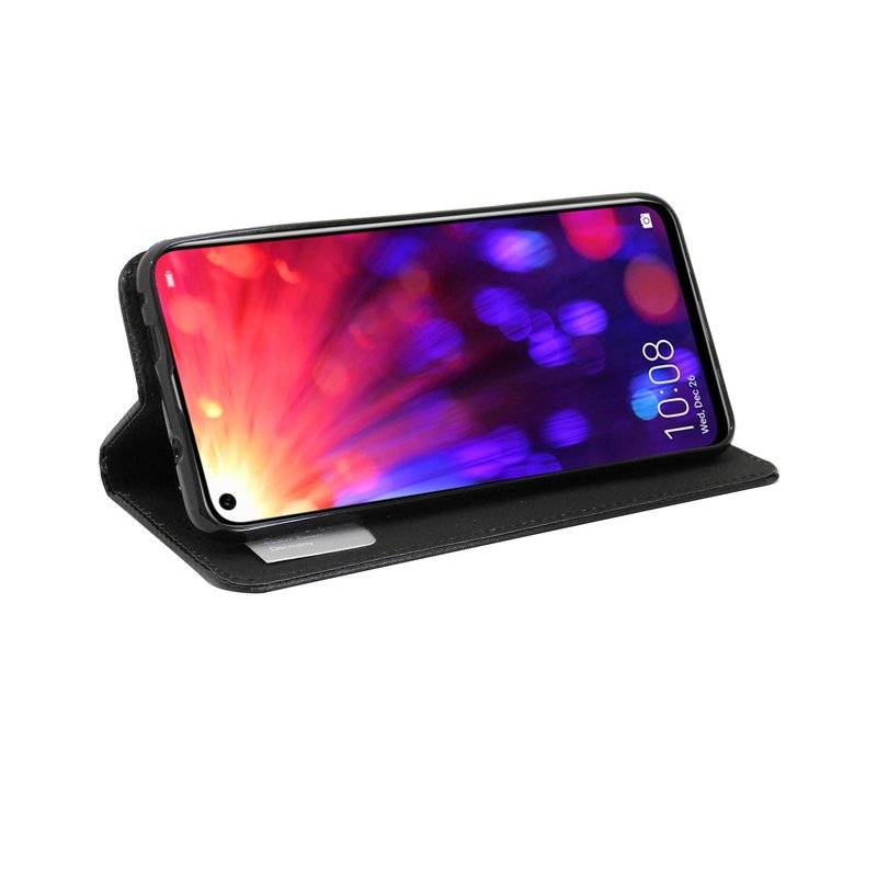 Buch Tasche Fancy" für HONOR VIEW 20 Handy Hülle Etui Brieftasche Schutzhülle mit Standfunktion, Kartenfach Schwarz"
