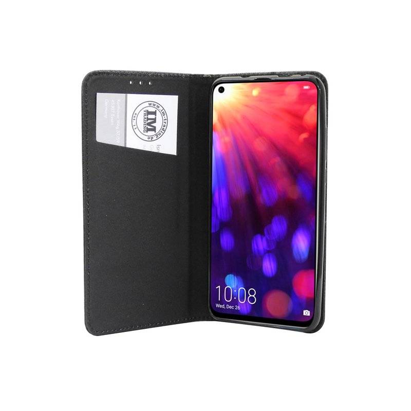Buch Tasche Fancy" für HONOR VIEW 20 Handy Hülle Etui Brieftasche Schutzhülle mit Standfunktion, Kartenfach Schwarz"