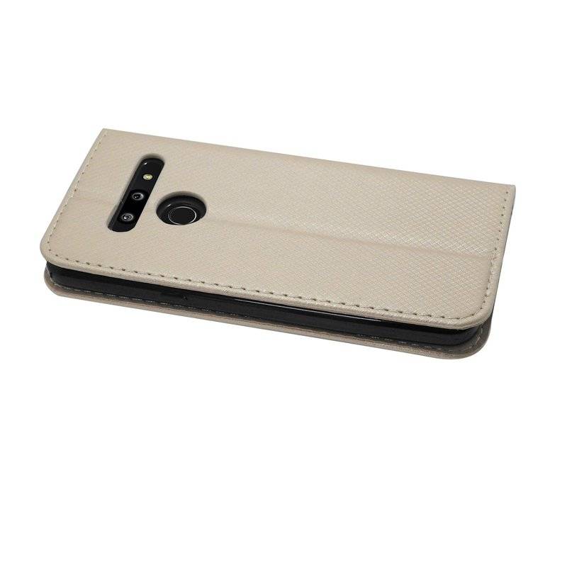 Buch Tasche Smart" für LG G8 ThinQ Handy Hülle Etui Brieftasche Schutzhülle mit Standfunktion, Kartenfach Gold"