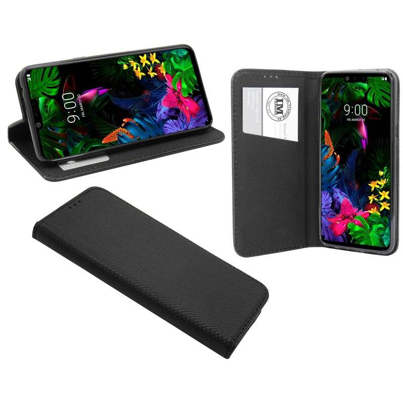 Buch Tasche Smart" für LG G8 ThinQ Handy Hülle Etui Brieftasche Schutzhülle mit Standfunktion, Kartenfach Schwarz"