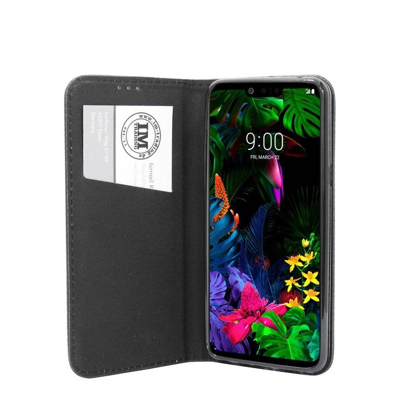 Buch Tasche Smart" für LG G8 ThinQ Handy Hülle Etui Brieftasche Schutzhülle mit Standfunktion, Kartenfach Schwarz"