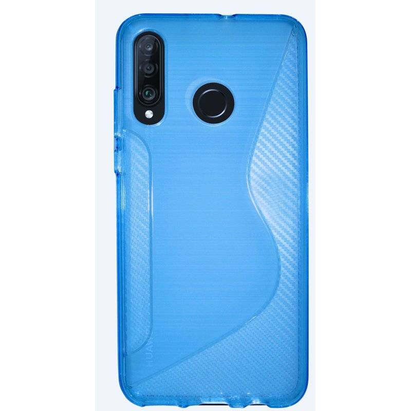 S-Line Hülle Bumper kompatibel mit HUAWEI P30 LITE Silikonhülle Stoßfest Handyhülle TPU Case Cover Blau