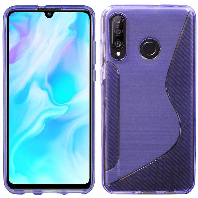 S-Line Hülle Bumper kompatibel mit HUAWEI P30 LITE Silikonhülle Stoßfest Handyhülle TPU Case Cover Lila