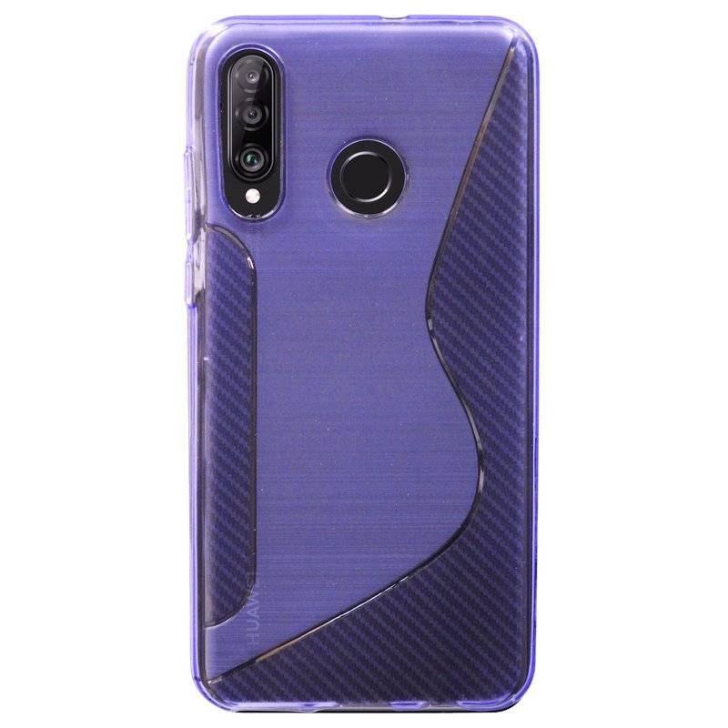 S-Line Hülle Bumper kompatibel mit HUAWEI P30 LITE Silikonhülle Stoßfest Handyhülle TPU Case Cover Lila