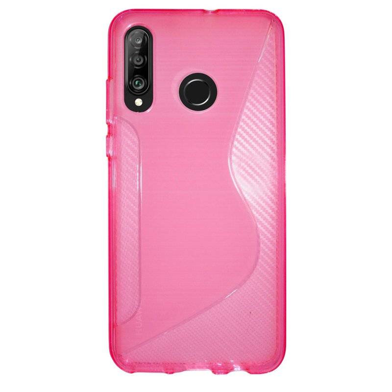 S-Line Hülle Bumper kompatibel mit HUAWEI P30 LITE Silikonhülle Stoßfest Handyhülle TPU Case Cover Pink