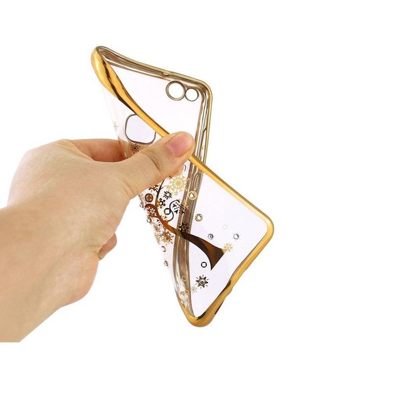 Sony Xperia L1 Motiv Silikon Schutzhülle Cover Tree Gold