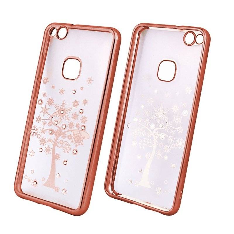Huawei P8 Lite 2017 Motiv Silikon Schutzhülle Cover Tree Rose