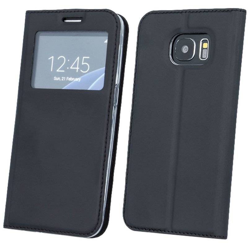 Honor View 10 Tasche Flip Case S-View mit Fenster Schwarz