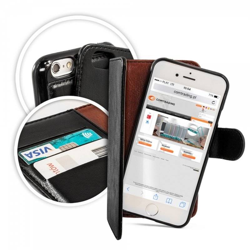 Nokia 7 Plus Tasche Flip Case 2in1 Schutzhülle Schwarz