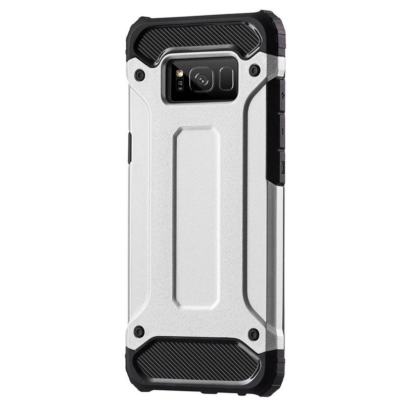Handy Silikon Schutzhülle Cover Case Silber Huawei Y7 2018