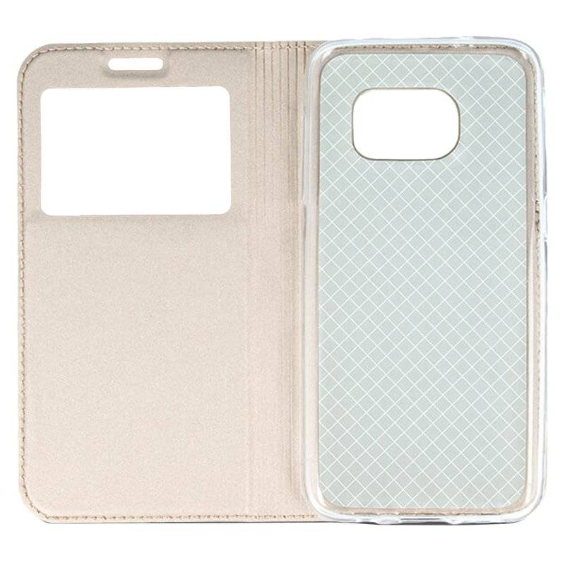 Samsung Galaxy J6 2018 Tasche Flip Case S-View mit Fenster Gold
