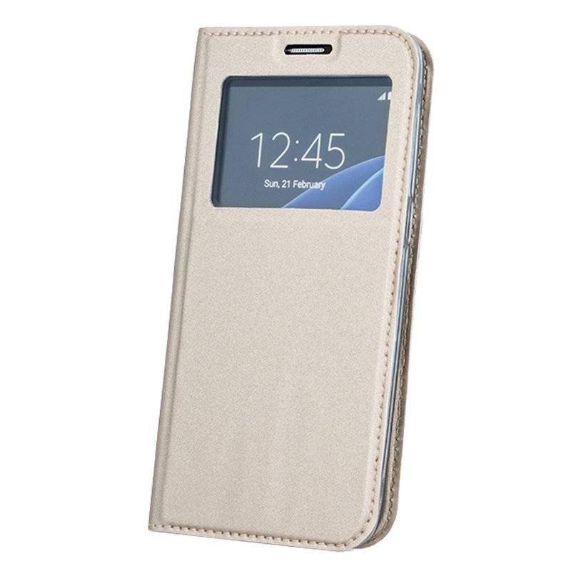 Samsung Galaxy J6 2018 Tasche Flip Case S-View mit Fenster Gold