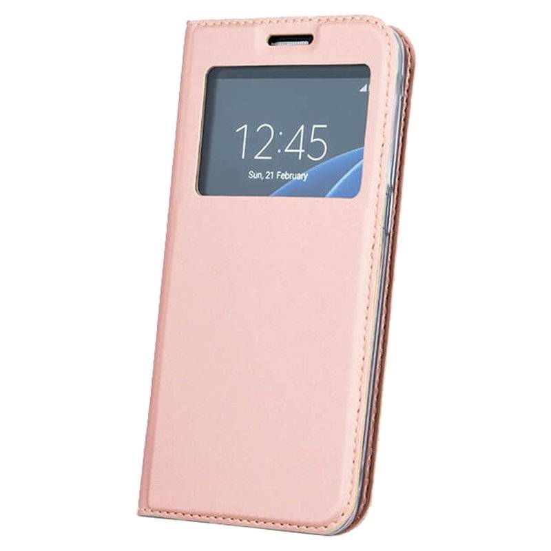 Samsung Galaxy J6 2018 Tasche Flip Case S-View mit Fenster RoseÂ´
