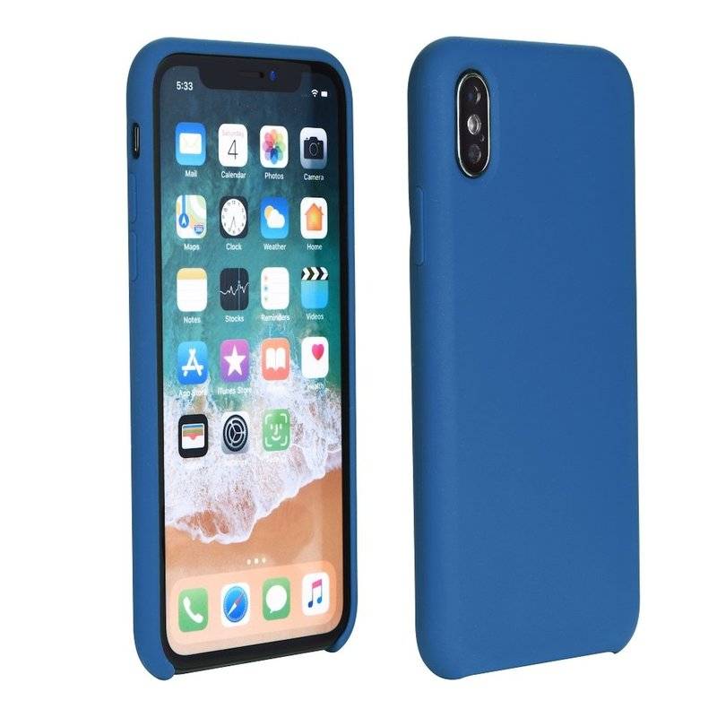 Samsung Galaxy A7 2018 Silikon Hülle Hard Case Bumper Blau