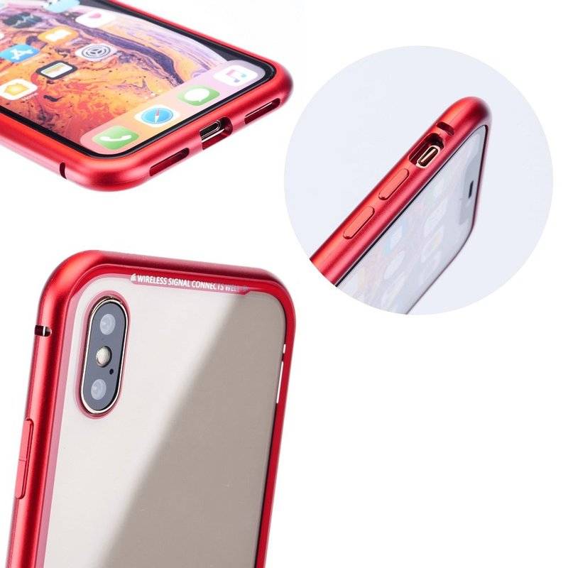 360 Grad Magnet Hülle Metall Case Full Cover Rot Huawei Mate 20 Lite
