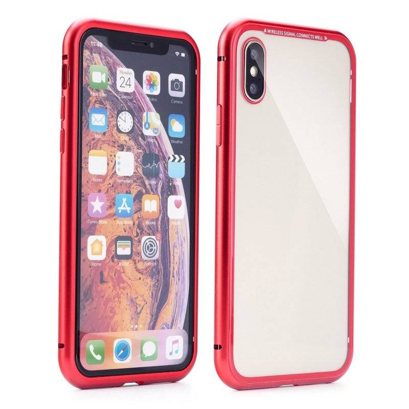 360 Grad Magnet Hülle Metall Case Full Cover Rot Huawei Mate 20 Lite