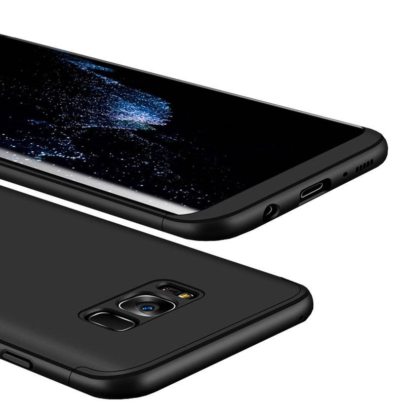 360° Grad Full Cover 3in1 Slim Case Schutz Tasche Handyhülle Xiaomi Redmi 8 Schwarz