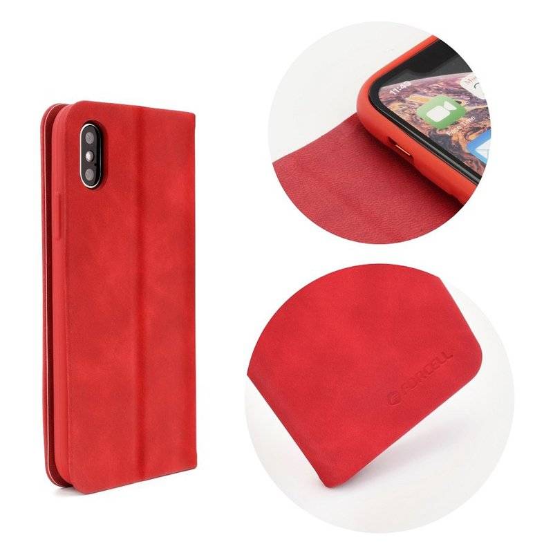 Buch Tasche SILK Premium Handy Hülle Schutzhülle mit Standfunktion, Kartenfach Rot für Samsung Galaxy A9 2018 (A920F)