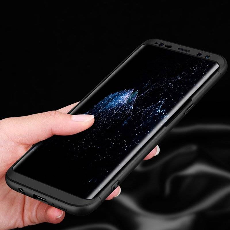 360° Grad Full Cover 3in1 Slim Case Schutz Tasche Handyhülle Huawei Mate 20 Schwarz
