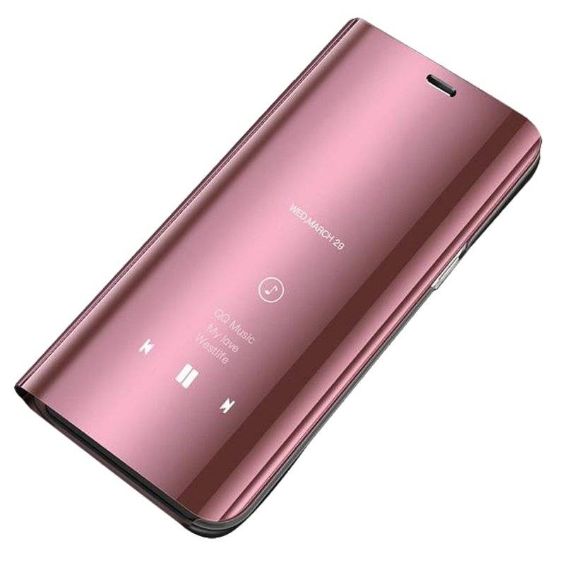 Smart View Spiegel Mirror Smart Cover Schale Etui für Schutzhülle Tasche Case Schutz Clear Rosa Huawei Mate 20